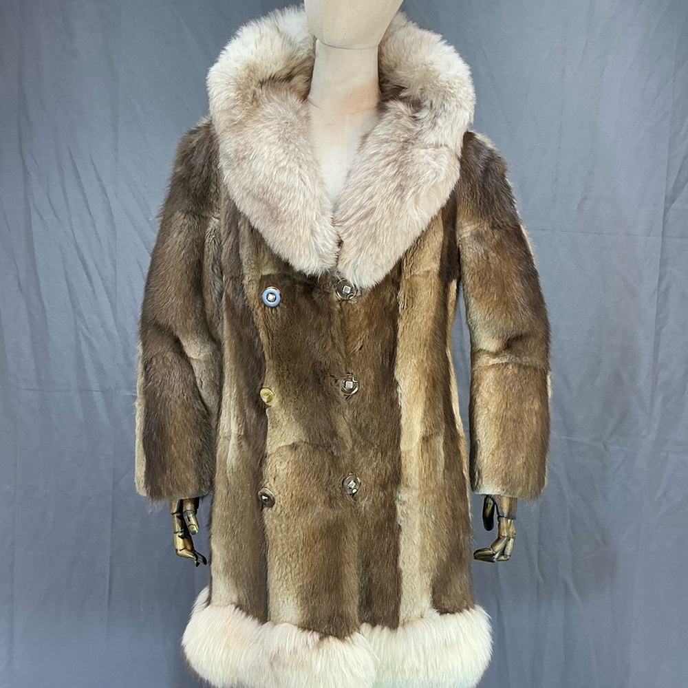 STUNNING Canadian Muskrat coat with Arctic fox lining